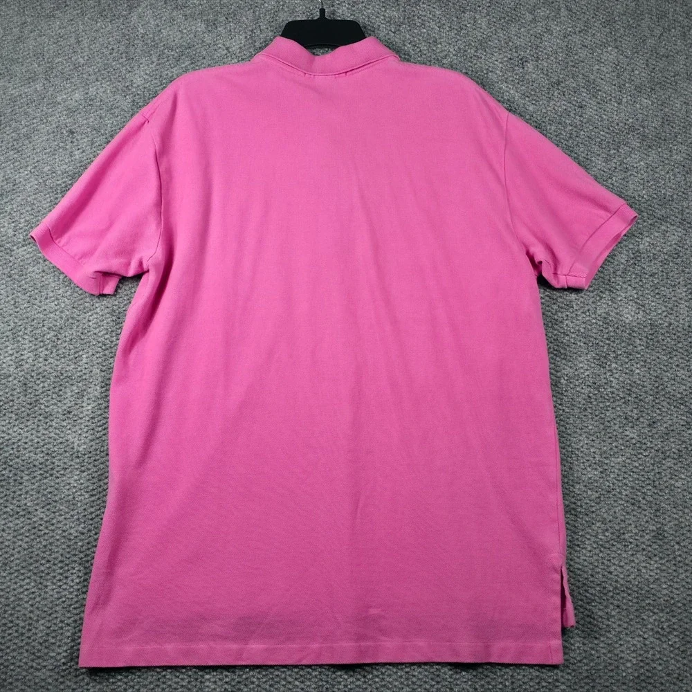 Polo By Ralph Lauren Polo Shirt Mens L Pink Green Pony Logo Short Sleeve Classic